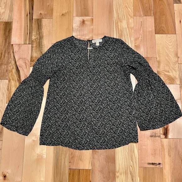 Michael Kors Tops - Black and White Michael Kors Blouse with Bell Sleeves: Size M